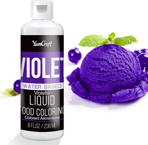 Food Coloring Liquid - Vibrant Color Food Coloring for Cake Decorating, Baking, Easter Egg, Icing - Tasteless Food Color Dye for Fondant, Cooking, Airbrush (Violet, 8 Fl.oz)