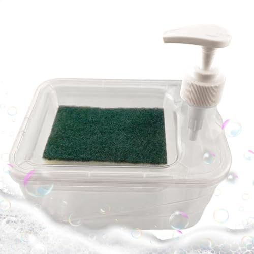 Juego de dispensador de jabón de cocina, dispensador y organizador de jabón 2 en 1, soporte para jabón y esponja, juego de dispensador de jabón de manos y platos para cocina, baño