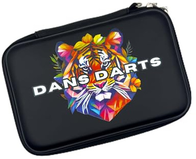 GiftWorldSolutions Darts Gift, Personalised Dart Case – Custom Dart Storage Case Holds Up to 6 Darts – Dart Accessory Wallet with Mesh Pockets for Flights & Stems