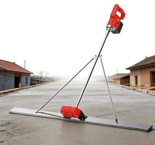 WDDBFL Electric Concrete Power Screed 6000 RPM Concrete Finishing and Leveling Tool Vibrating Screed Kit for Floor Pavement Driveway and Warehouse Projects