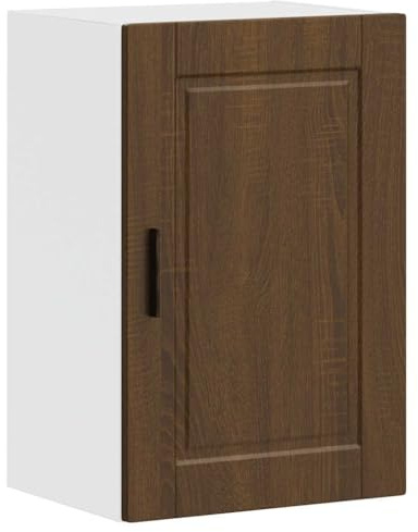 WRJENFSC Porto - Armario de cocina suspendido para cocina, sala de estar, de madera, aspecto de roble marrón, armario de cocina compacto con puerta, 40 x 31 x 60 cm