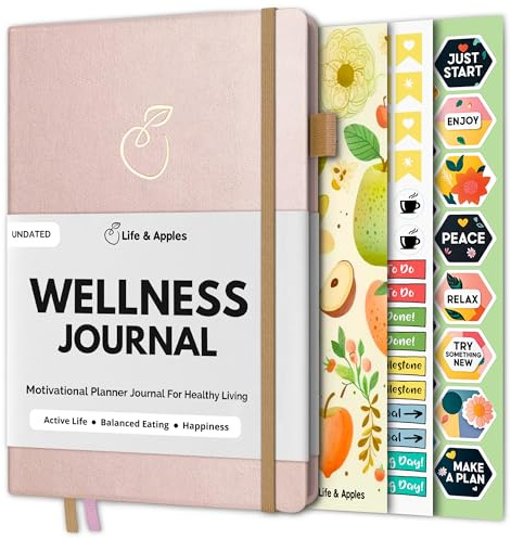 Life & Apples Wellness Journal, Food Diary & Fitness Planner, Rose Gold