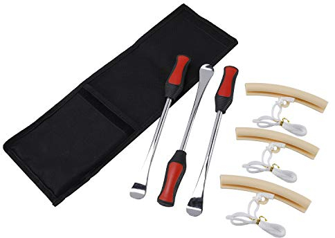 FreeTec 3tlg Reifen Ebene Löffel Motorrad Reifen Hebel Reifenheber Montierhebel Werkzeug Satz Rad Felge Montageschutz wechseln/entfernen Set