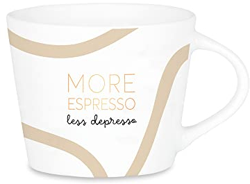 GRAFIK WERKSTATT Das Original Espresso-Tasse mit Echtgold Porzellan Tasse 50 ml More espresso less depresso