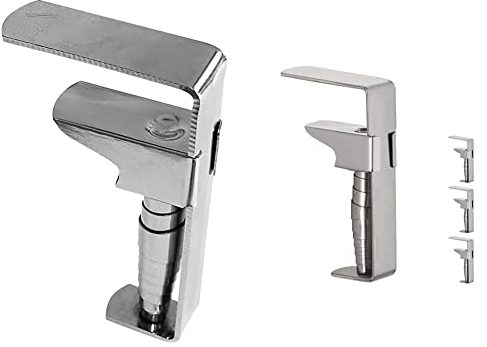 Fackelmann Tischtuchklammern Tecno, Tischdeckenhalter mit Feder (Farbe: Silber), Menge: 4 Stück & Relaxdays 4er Set Tischklammern, verstellbare Tischdeckenklammern, bis 5,4 cm Stärke, Silber