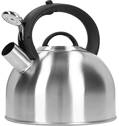 Bollitore a Fischio, Bollitore per tè, Bollitore per tè a Fischio in Acciaio Inossidabile da 3 Litri, Riscaldamento Rapido, Pulsanti a Sfioramento, Bollitore per Fischietto con Manico Isolato per la