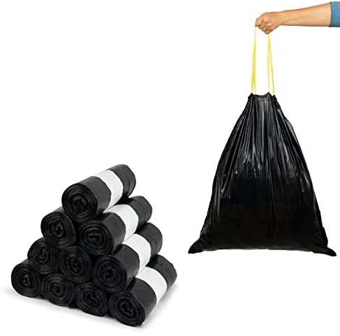 starke Müllbeutel 35 Liter - EXTRA BREIT- MIT ZUGBAND - 100% recycelt - reißfest und wasserdicht (30/35L - 5 Rollen = 100 Beutel)