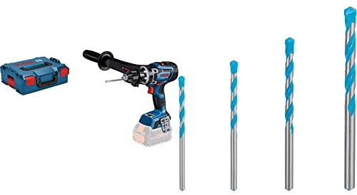 Bosch Professional BITURBO Akku Schlagbohrschrauber GSB 18V-150 C (150 Nm, ohne Akkus und Ladegerät, in L-BOXX 136) + 4x Expert CYL-9 MultiConstruction Bohrer Set (für Beton, Ø 4-8 mm, Zubehör)