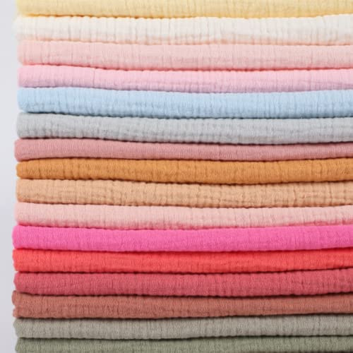 GAMUKAI Bomull rynkor gasväv dubbelskikt tyg från The Yard quiltning sömnad hantverk material för pyjamas heminredning tyg för fest, bröllop ostduk kök matlagning (24)