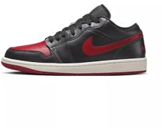 NIKE Nike Women's Air Jordan 1 Low UNC Basketball Shoe, Black/Gym Red-sail, 6 UK