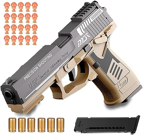 Spielzeug Pistole, Soft Foam Bullet Pistole Mit Automatisch Auswurf von Verschossenen Patronenhülsen Spielzeug Pädagogische Modell für Kinder 12 +Jahre Alt Weihnachten Pistole
