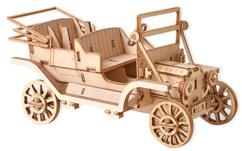 Cisolen 3D Wooden Puzzle Vintage Car, 3D Puzzle Vintage Car, Wooden Model Kits for Adults to Build, Christmas Birthday Gifts