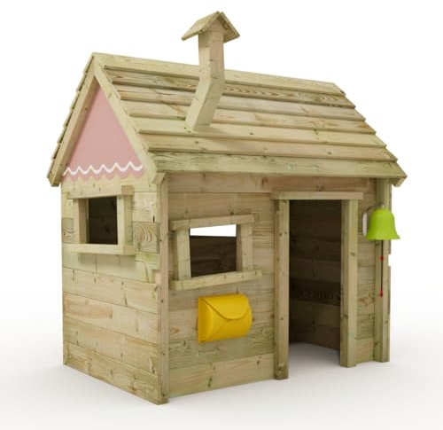 Casetta Wickey Inn - casetta in legno per bambini, casetta da giardino per bambini, estremamente resistente alle intemperie - in legno massiccio impregnato a pressione - rosa pastello