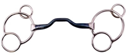 AK Blue Silver Universal Solid Mouthpiece Sweet Iron Horse Bit AKRS102647 (Blue Silver, 5.00'')