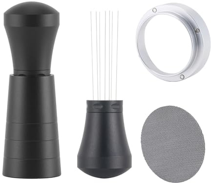 Kit Accessori Caffe Espresso WDT Tool 51 mm,Set Anello Dosatore e Schermo Caffè Espresso,Accessori per Macchine Caffè Espresso per Portafiltro da 51mm
