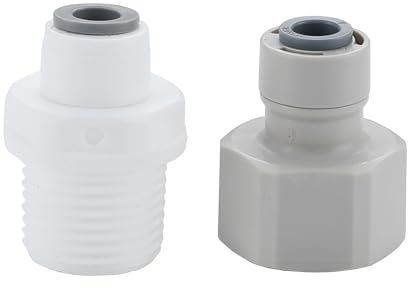1/4” to 1/2” Male/Female RO Water Filter Fitting Adaptor Quick Push Fit Tap Adaptor Pipe Fittings Connector for Water Purifiers Drinking Fountains Water Filters