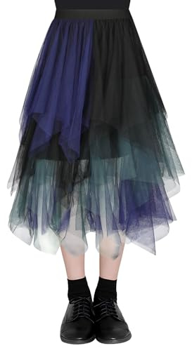 AUYAO Donna Gonna Irregolare A-Line Midi, Elegante Vintage Casual a Strati per Balletto, Carnevale, Natale, Party, Prom