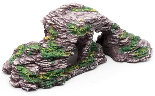 Rifugio per Tartarughe di Terra,Tartaruga Crogiolata Piattaforma Rettile Simulato Habitat Nascondiglio Tartaruga Resina Roccia Nascondiglio Rifugio Grotta（Piccolo） 1Pack