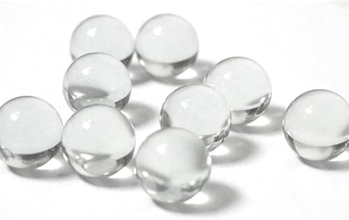 Rzcin 20 Pcs 10mm Clear Glass Marbles Solid Marble Beads Marbles Games Bouncing Ball Pinball Machine for Vase Fish Tank Filler Home Decor, Dice and Marble Games, Sports and Outdoor Play