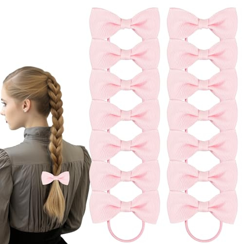 Bliceon 20 Pcs Light Pink Hair Accessories Set - Girls' Bobbles, Bows, School Bands, Light Pink Ribbon Headbands, Clips, Elastic Hairbands, and Braids - for Kids and Women