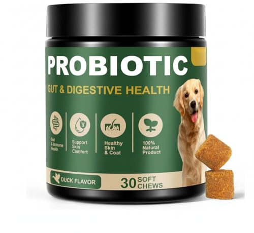 ZEN CAVE Dog Allergy Support Soft Chews, Probiotic Supplement for Itchy Skin & Ears, Lamb Flavor, 90 Count