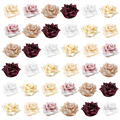 Generisk 200 stycken Hartsblommor, utsmyckningar för hantverk, flatback-berlocker i 6 färger, 0,6–0,8 cm i storlek, lämplig för nagelkonst, gör-det-själv-projekt, mobiltelefonskal, smyckesdekoration
