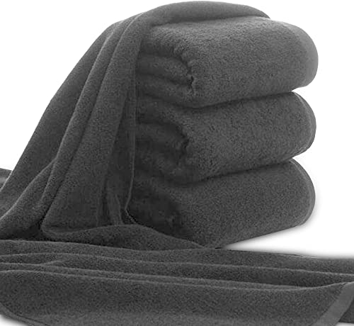ARLI Handtuch 100% Baumwolle anthrazit 10 Handtücher Set Serie aus hochwertigem Rohstoff Frottier klassischer Design elegant schlicht modern praktisch mit Handtuchaufhänger grau 10 Stück