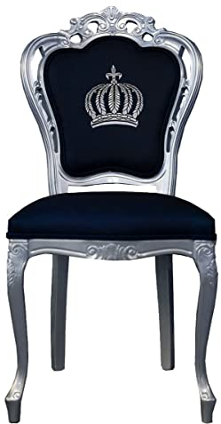 Casa Padrino Pompöös barock matstol svart/silver - Pompöös barockstol designad av Harald Glööckler