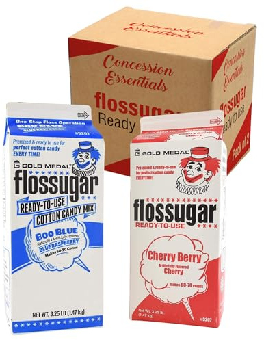 Concession Essentials - CE 2 Pack Sugar Cherry and Blueberry 2 Pack Cotton Candy Sugar Cherry and Blueberry