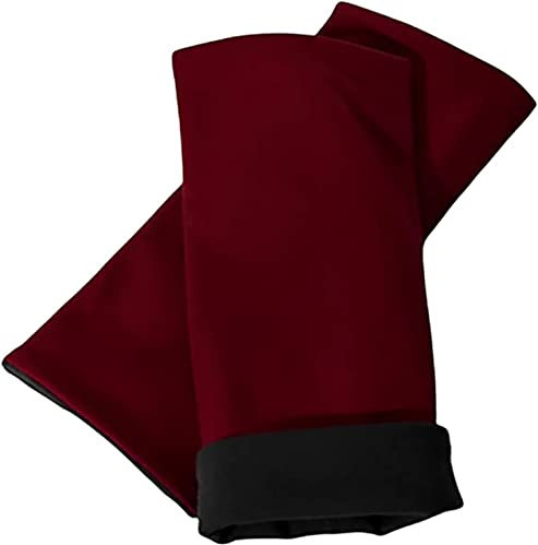 Britta Meier Pulswärmer, Midi-Arm-Stulpen, zum wenden geeignet, 2 Lagen Baumwolljersey (Burgundy-Dunkelgrau)