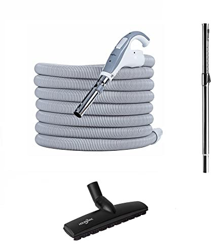 Housevac Set di Accessori Aspirapolvere per la Pulizia: un Tubo di Aspirazione Centrale 10,5 m, un Tubo Telescopico con Clip, una Spazzola a Doppia Funzione per Tappeti e Parchetti