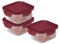 LocknLock Eco Ovenglass Glass Food Containers with Lids Set of 3 - Airtight, Leakproof Square Food Storage Containers with Recycled Plastic Lids, Oven Safe, Dishwasher Safe, 3 x 500ml, Assorted colors