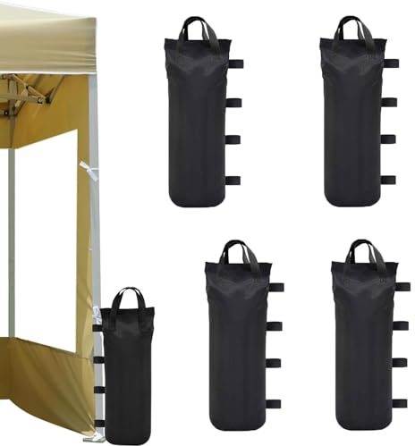 4 Pièces Poids pour Tonnelle Poids Sacs Tente Sac de Lestage Sac Lestage Sacs de Sable Sacs de Poids Poids de Jambes pour Tonnelle pour Tente Tonnelle Pliante Outdoor Tonnelle de Jardin, Noir