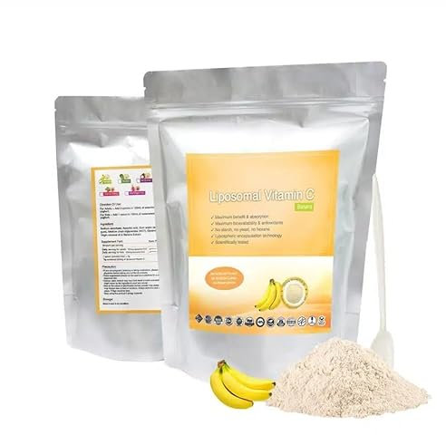 Vitamine C liposomale + poudre d'extrait standardisé de banane - Poudre 150g pur 100% naturel sans additif - Pour soupe, smoothies, café, boissons, pâtisseries