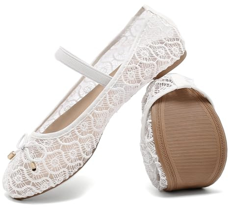 Pelbiuqik Ballerines Femme Confortables – Chaussures Plates Tricotées Élégantes, Décontractées et Classiques avec Lanières Croisées
