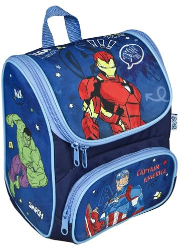Scooli - CUTIE Vorschulranzen Avengers - Hauptfach und Vortasche - gepolsterte Träger und Rücken - Ideal für Kinder ab 3 Jahren