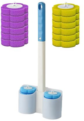 38Pcs Disposable Toilet Brush Refills, Toilet Brush Head Replacement, Disposable Toilet Cleaning System with 36 Refills, Toilet Wand Kit for Bathroom, Kitchen, and Home Use