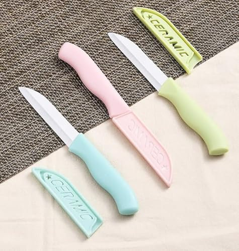Set di 6 Coltelli da Cucina in Ceramica, Coltelli da Spelucchino con Lama da 80mm, spelucchino,Manico per Tagliare Frutta e Verdura, Inclusa Custodia Protettiva per Ogni Coltello de coltelli cucina