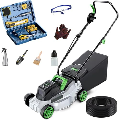 Cortacésped Eléctrico con Cable 2 En 1 - Cortacésped 2000 W/50 Cm, Funcionamiento Continuo Durante 72 Horas Sin Quemar El Motor, 6 Alturas De Corte, Ideal para Jardines Pequeños Y Grandes 32m