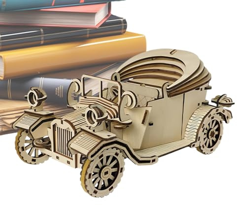 Puzzle 3D en Bois pour Adultes,Modèle Ancien de Voiture à Construire en Puzzle Bois 3D - Loisir Créatif Collection Vintage pour Noël Anniversaire Fête