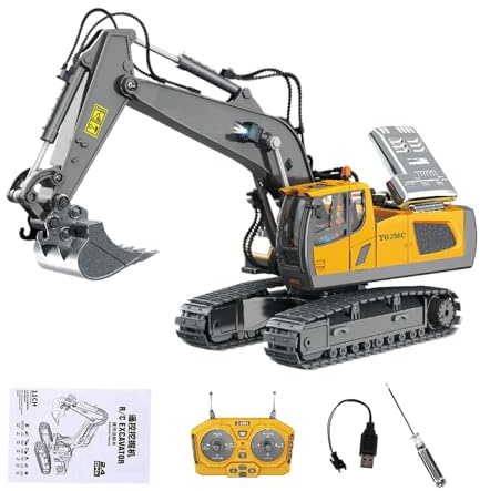 Remote Control Excavator | Construction Truck - Rc Construction with Lights and Sounds,for Kids Ages 3-8 Birthday Sandbox Holiday Role Playing