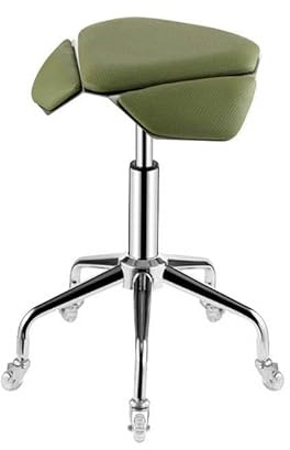 Chaise De Tabouret De Selle Ergonomique,Tabouret De Maison avec roulettes,Surface D'assise Trapézoïdale Et Réglage Libre De La Hauteur De 15cm,for Salon Beauté(Green)