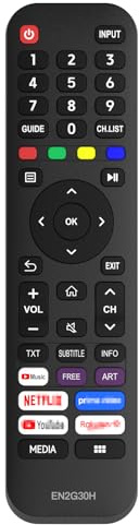 Meliya Mando a Distancia para Hisense EN2G30H para Universal Hisense Smart TV 4K UHD TV 43A7300F 43A7120F 55A7500F 43AE7210F 43A519EEVS 55A7300F 65A7300F 70A7100F HE70A6109FUWTS HE75A6170FUWTS