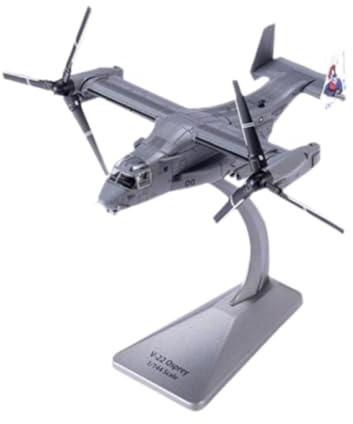 1/144 Scale V22 Osprey Diecast Helicopter Aircraft Model, 4.8-inch Metal Fighter Plane Toy with Stand, Tabletop Decor Gift for Office Shelf Collection
