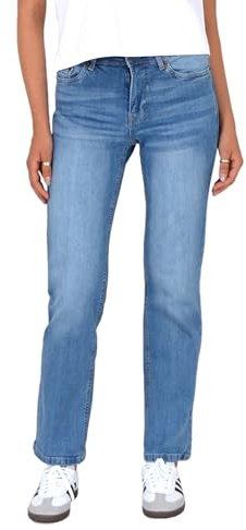 ESRA Jeans Straight Damen Hose Highwaist Jeans für Damen Stretch-Jeans - Helle Jeans Straight Leg Jeanshose Große Größe Übergröße G6