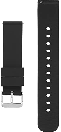 cobee Uhrenarmbänder aus Silikon, Wasserdichte Weiche Gummi-Ersatzriemen mit Schnellverschluss mit versilberter Edelstahlschnalle (20mm-Schwarz)