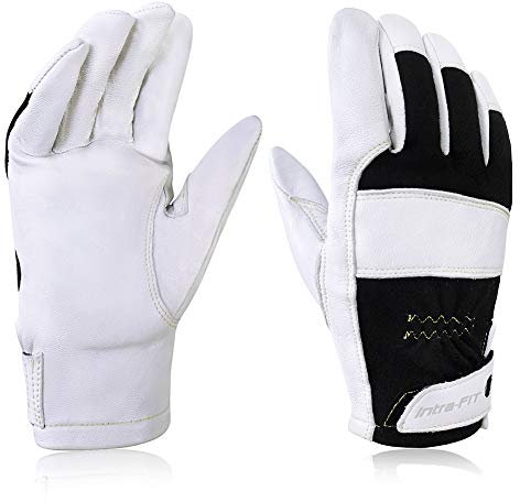 Intra-FIT Gants de soudage TIG en cuir de chèvre de qualité supérieure, dos Nomex résistant aux étincelles, résistance pour les travaux de soudure, les travaux mécaniques, les travaux de, S