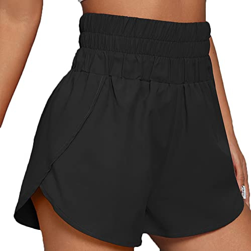 KOEMCY Pantaloncini Sportivi Donna Elasticizzati con Tasche Leggins Corti Pantaloncino Running Fitness Shorts Allenamento Palestra Traspiranti Casual Estivi