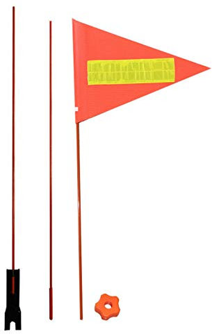 Fahrrad Wimpel Wimpelstange Sicherheitswimpel Reißfeste wasserdichte Security Flag Fahne Für Fahrradfahnen Mit Pol Für Sicherheit Erwachsener Für Kinder Outdoor Zelt (Orange) Ca. 60 cm X 3