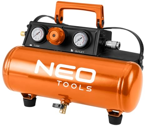 NEO TOOLS Compresor de Batería 18V Máx. (Sin Batería, Sin Cargador) 8 Bar - Inflador de Neumáticos/Bomba de Aire Inalámbrica para Coche